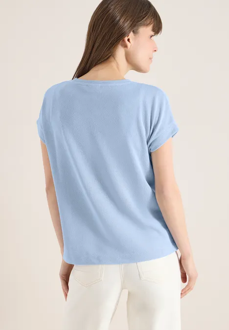 T-shirt avec boatneck au look tricot fresh water blue T-shirt avec boatneck au look tricot fresh water blue