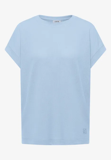 T-shirt avec boatneck au look tricot fresh water blue T-shirt avec boatneck au look tricot fresh water blue