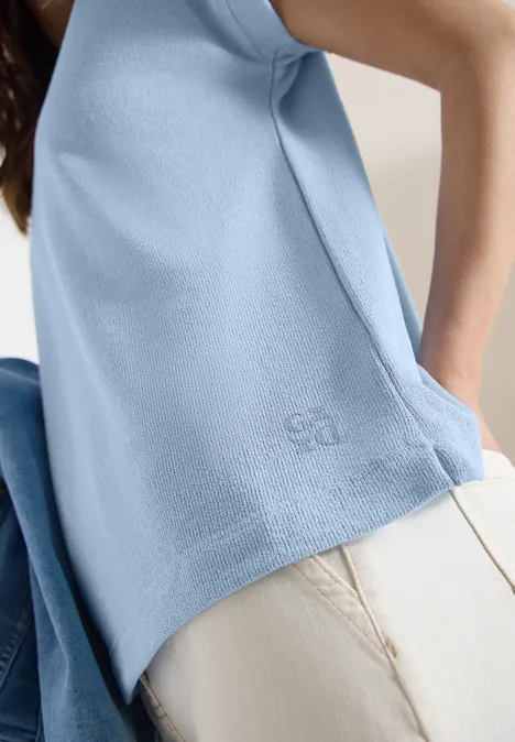 T-shirt avec boatneck au look tricot fresh water blue T-shirt avec boatneck au look tricot fresh water blue