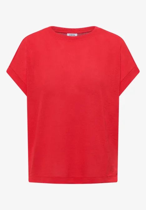 T-shirt avec boatneck au look tricoté fresh red T-shirt avec boatneck au look tricoté fresh red