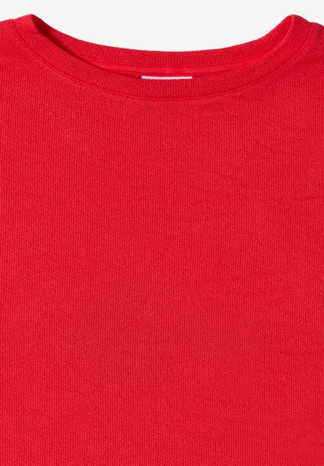 T-shirt avec boatneck au look tricoté fresh red T-shirt avec boatneck au look tricoté fresh red