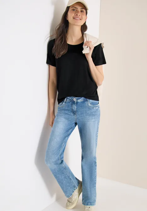 Basic T-Shirt mit Rundhals im 2er-Pack black/black