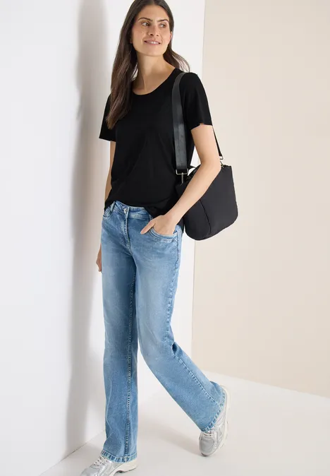 Basic T-Shirt mit Rundhals im 2er-Pack black/white