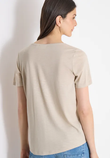 Basic T-Shirt mit Rundhals im 2er-Pack grain beige/black