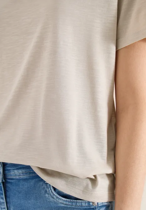 Basic T-Shirt mit Rundhals im 2er-Pack grain beige/black