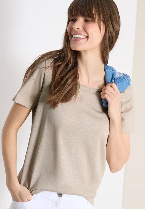 T-shirt basique à col rond en pack de 2 grain beige/juicy lime