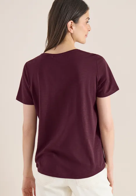 Basic T-Shirt mit Rundhals im 2er-Pack blush rose/sweet grape red