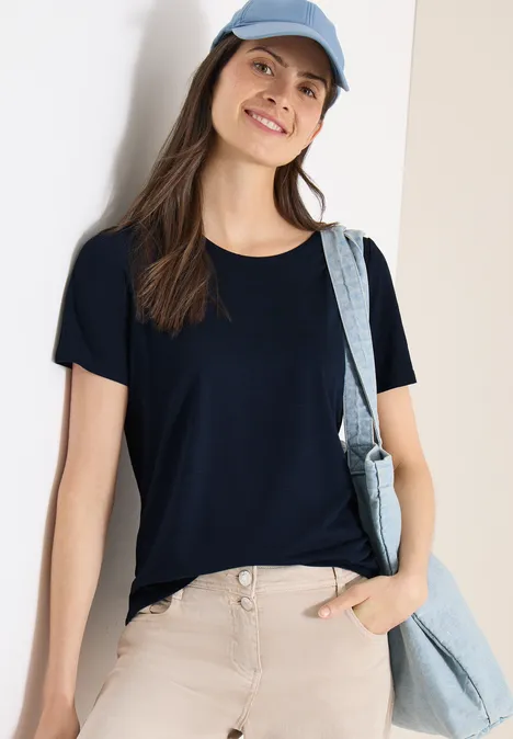 Basic Shirt met ronde hals in een 2-pack universal blue/universal blue