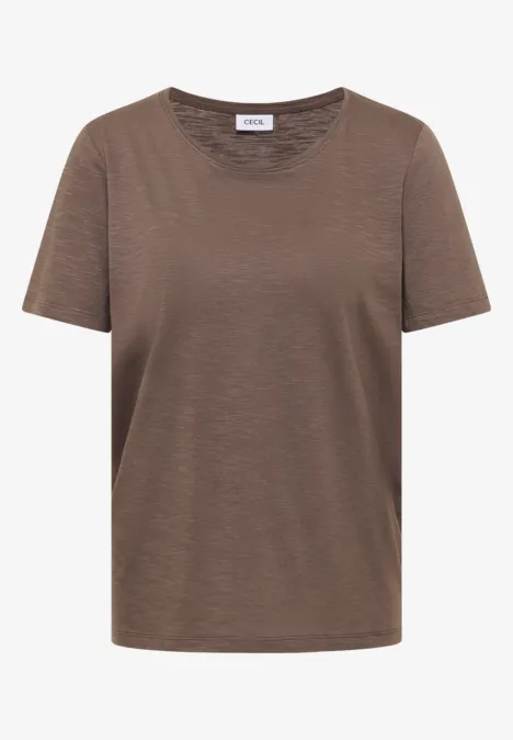 Basic T-Shirt mit Rundhals im 2er-Pack urban taupe/white Braunes T-Shirt mit kurzen Ärmeln und Rundhalsausschnitt, schlichte Frontansicht.
