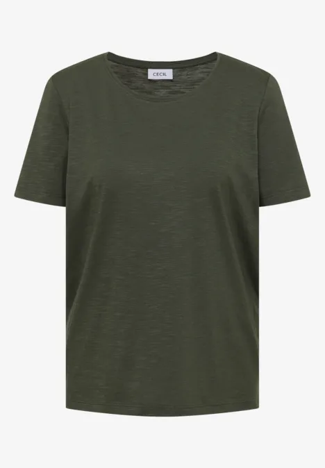 Basic T-Shirt mit Rundhals im 2er-Pack khaki/juicy lime Ein schlichtes dunkelgrünes T-Shirt mit rundem Halsausschnitt.