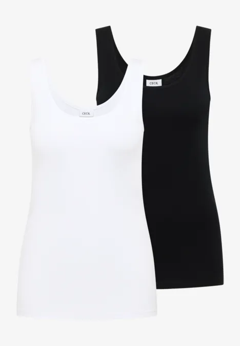 Basic Top mit Rundhals im 2er-Pack black/white