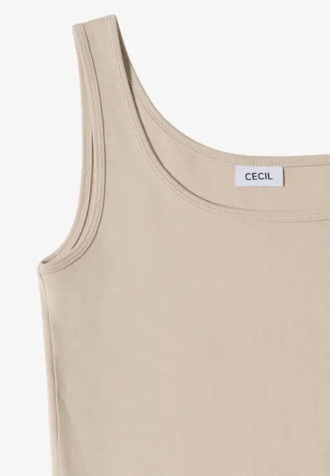 Basic Top mit Rundhals im 2er-Pack grain beige/black