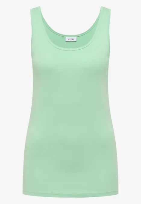 Basic Top mit Rundhals im 2er-Pack khaki/juicy lime Ärmelloses, mintgrünes Damen-Top