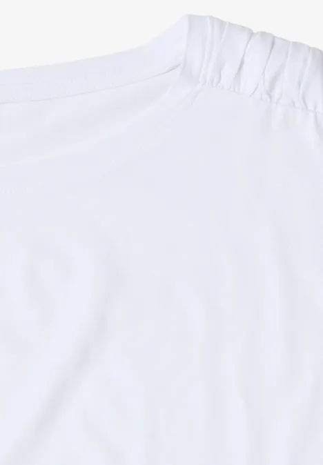 Shirt met korte mouwen en rimpels White