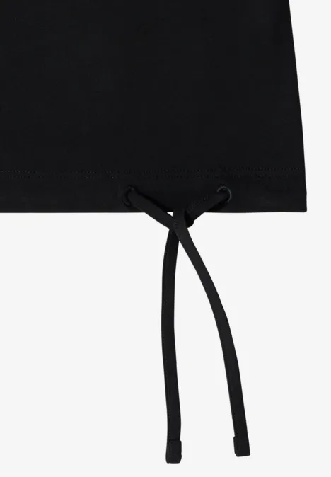 Shirt met korte mouwen en rimpels Black