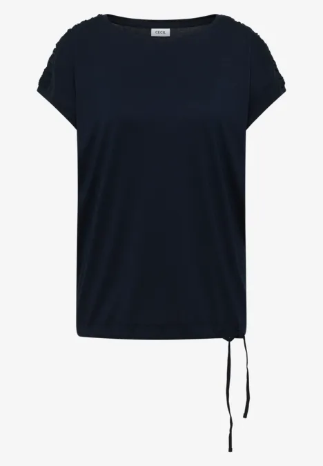 Shirt met korte mouwen en rimpels universal blue