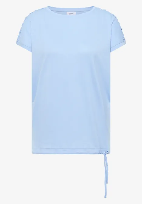 T-shirt à manches courtes avec fronces light sky blue