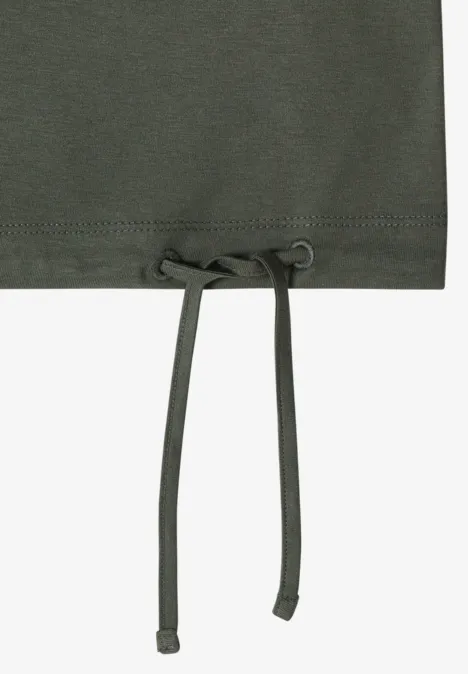 Shirt met korte mouwen en rimpels khaki