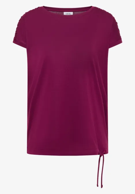 Kurzarm Shirt mit Raffung magenta purple