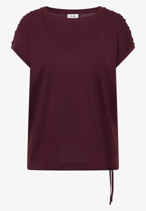T-shirt à manches courtes avec fronces sweet grape red T-shirt à manches courtes avec fronces sweet grape red