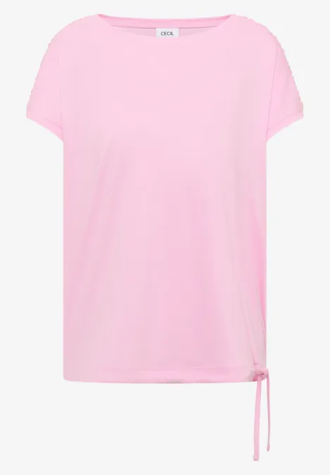 Shirt met korte mouwen en rimpels light blush rose