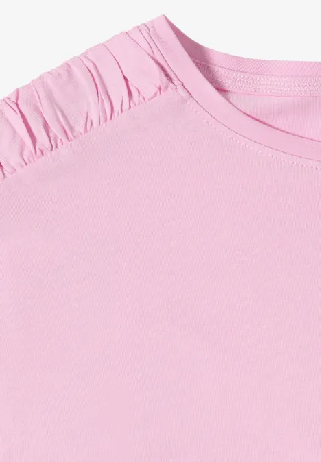 Shirt met korte mouwen en rimpels light blush rose