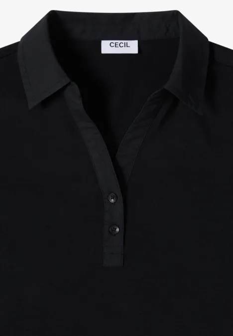Basic Poloshirt mit Kurzarm Black