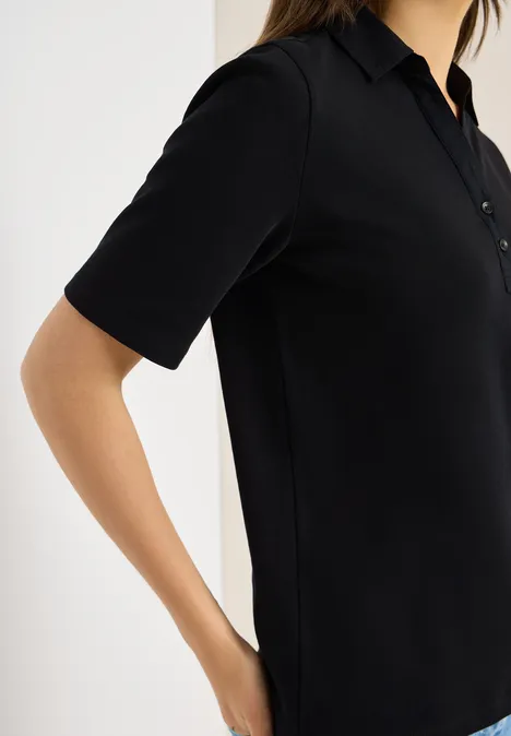 Basic Poloshirt mit Kurzarm Black