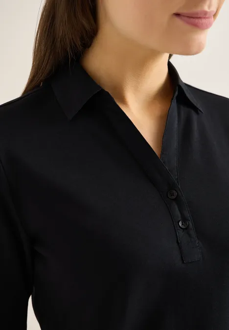Basic Poloshirt mit Kurzarm Black