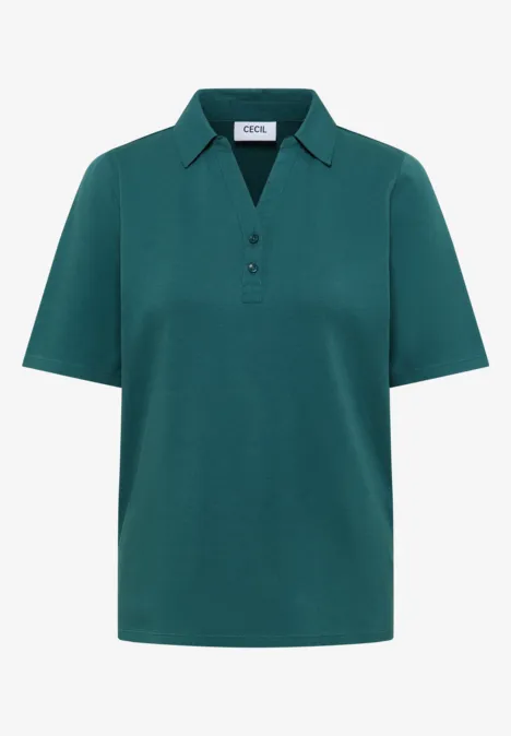 Polo basique à manches courtes jungle green