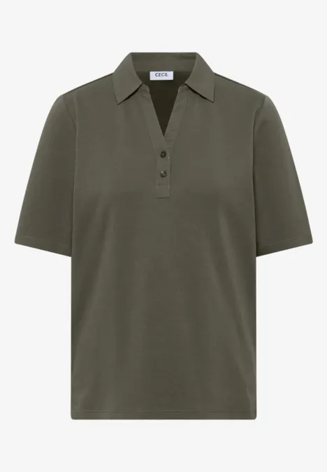 Polo basique à manches courtes khaki