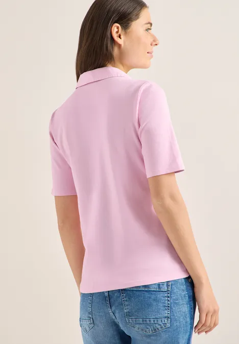 Basis polo met korte mouwen light blush rose