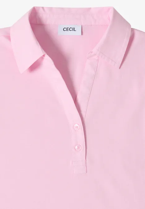 Basis polo met korte mouwen light blush rose