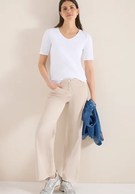 Basic katoenen shirt White