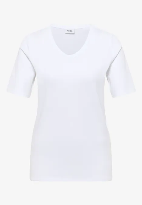 Basic katoenen shirt White