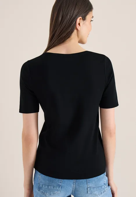 Basic katoenen shirt Black