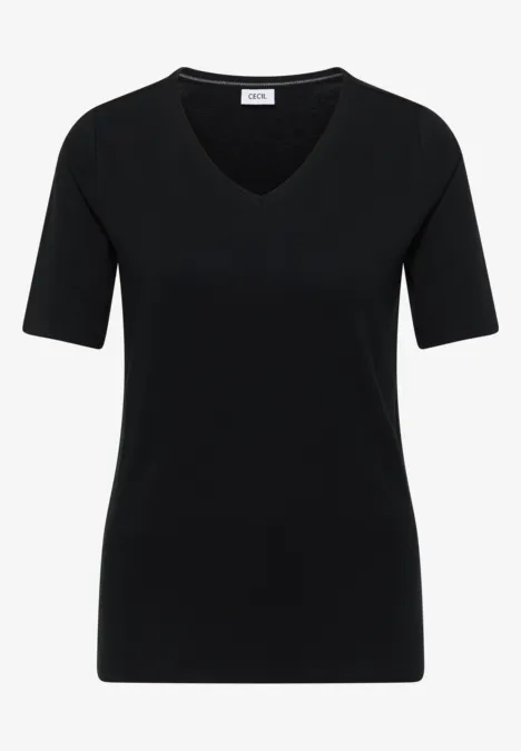 Basic katoenen shirt Black