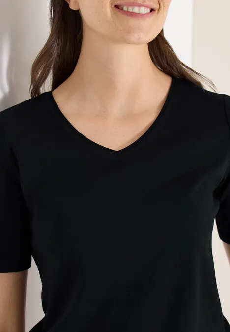 Basic katoenen shirt Black