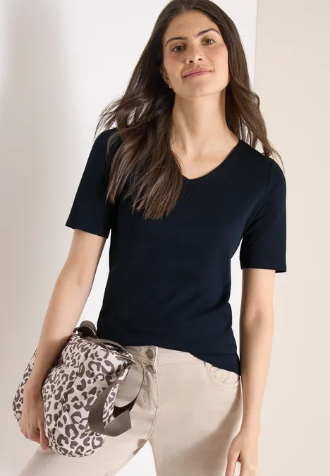 Basic katoenen shirt universal blue