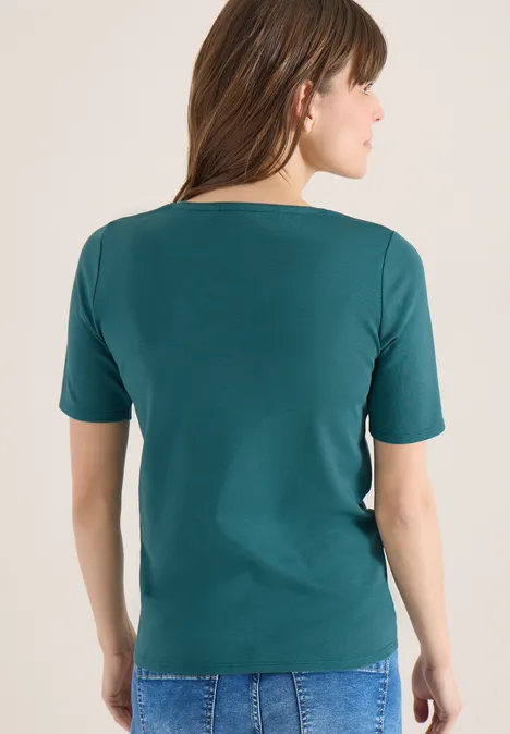 T-shirt basique en coton jungle green