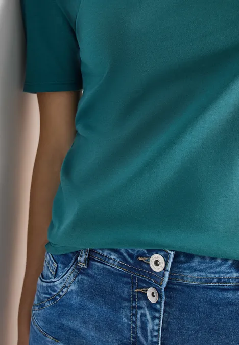 T-shirt basique en coton jungle green