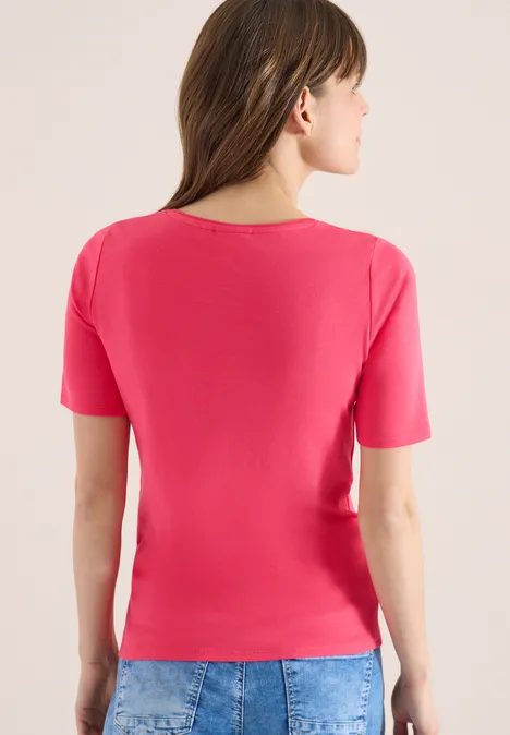 T-shirt basique en coton geranium red