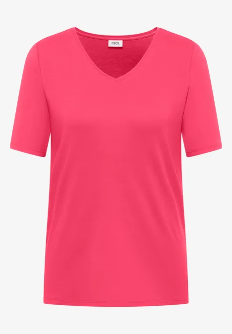 T-shirt basique en coton geranium red
