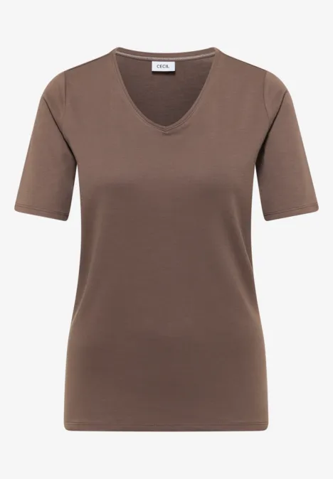 Basic T-Shirt aus Baumwolle urban taupe