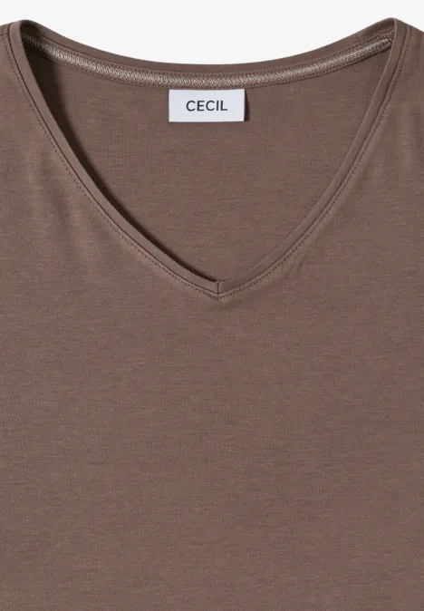 Basic katoenen shirt urban taupe