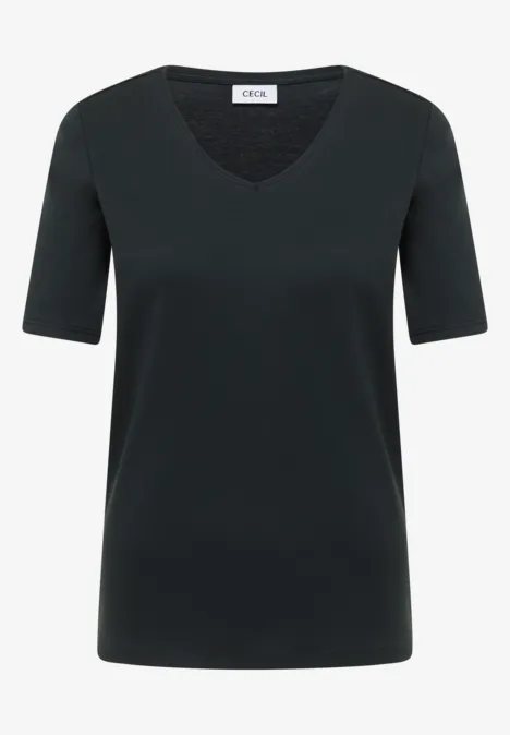 Basic katoenen shirt palm breeze green