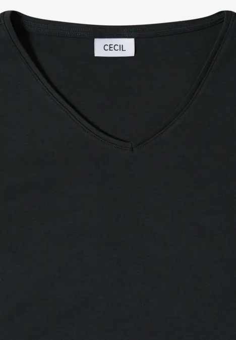 Basic katoenen shirt palm breeze green