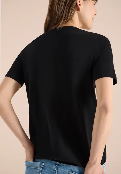 T-shirt de base au look tunique Black
