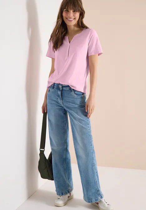 T-shirt de base au look tunique light blush rose