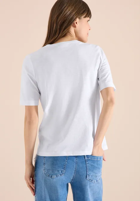T-shirt basique avec col en V White